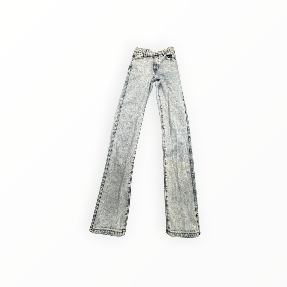 Revice Denim Jeans Women 25 Light Blue Straight Leg High Rise Distressed USA